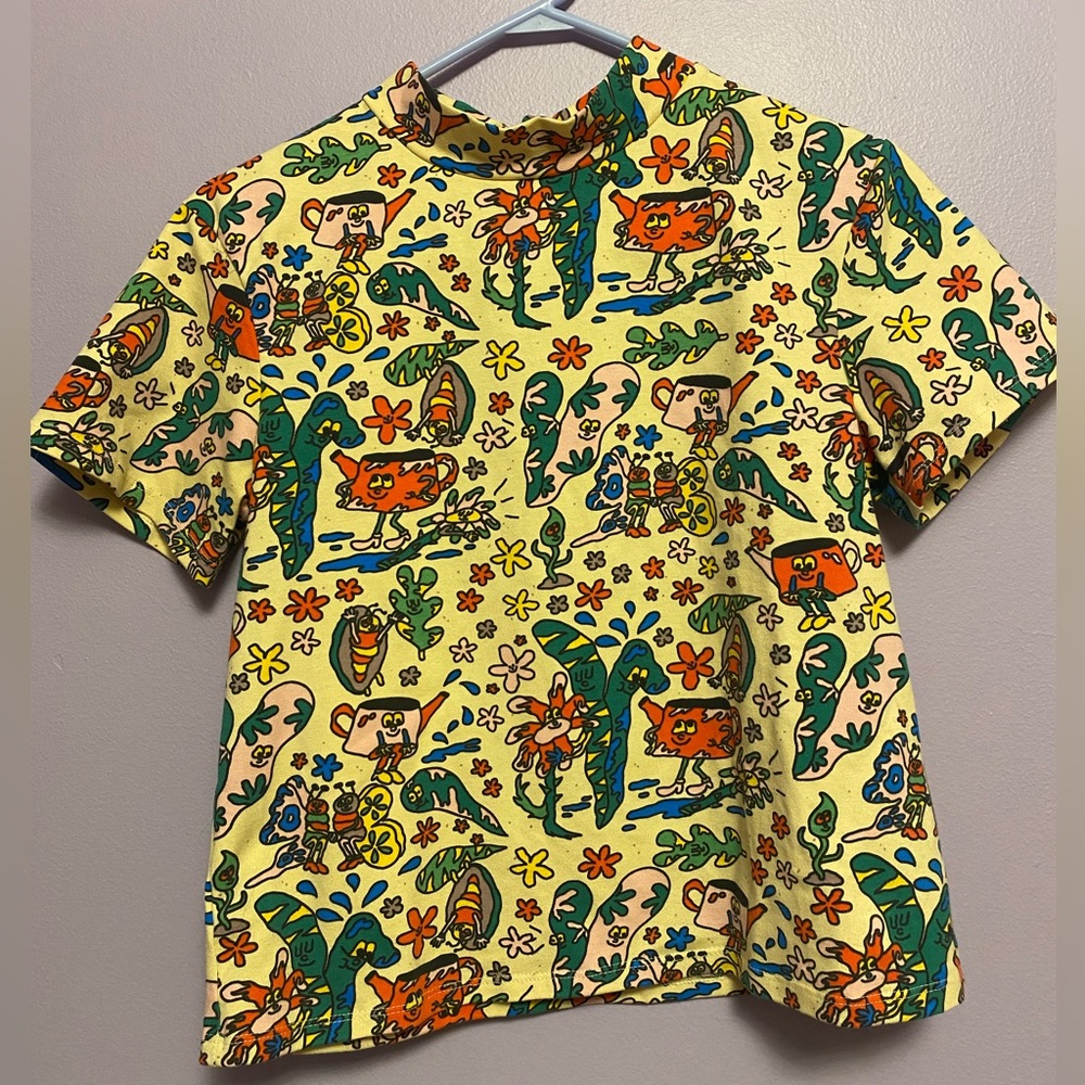Nooworks Mock Neck tee in Bug Out print